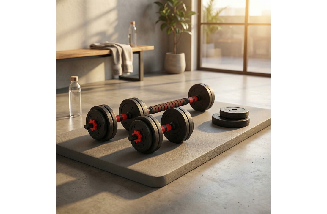 Verstelbare dumbbells - 40kg - 16 gewichten - halterset & stang