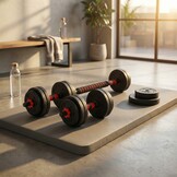 Verstelbare dumbbells - 40kg - 16 gewichten - halterset & stang