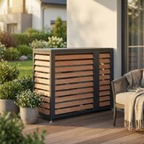 Airco omkasting - ombouw warmtepomp - 100x50cm - RVS - houtlook