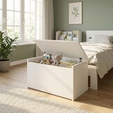 Speelgoedkist wit - opbergbox speelgoed - 73x42x40 cm - gasveer klep