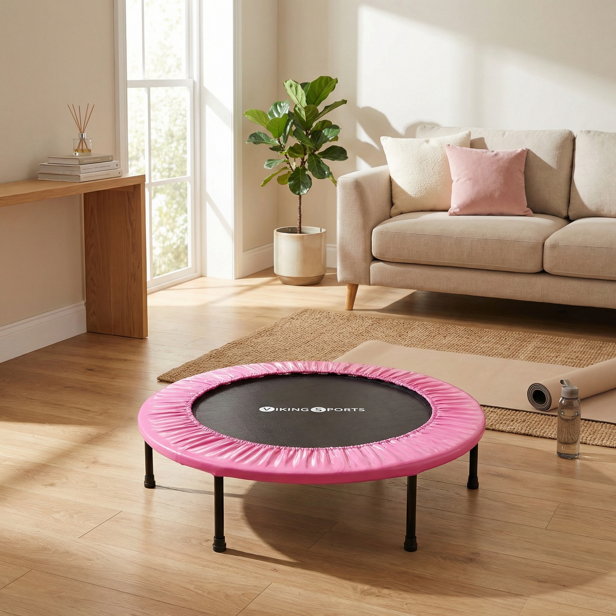Fitness trampoline - opvouwbaar - ⌀ 101x22,5 cm - roze