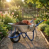 Kruiwagen 125L – verzinkt staal – tot 120 kg - massief wiel