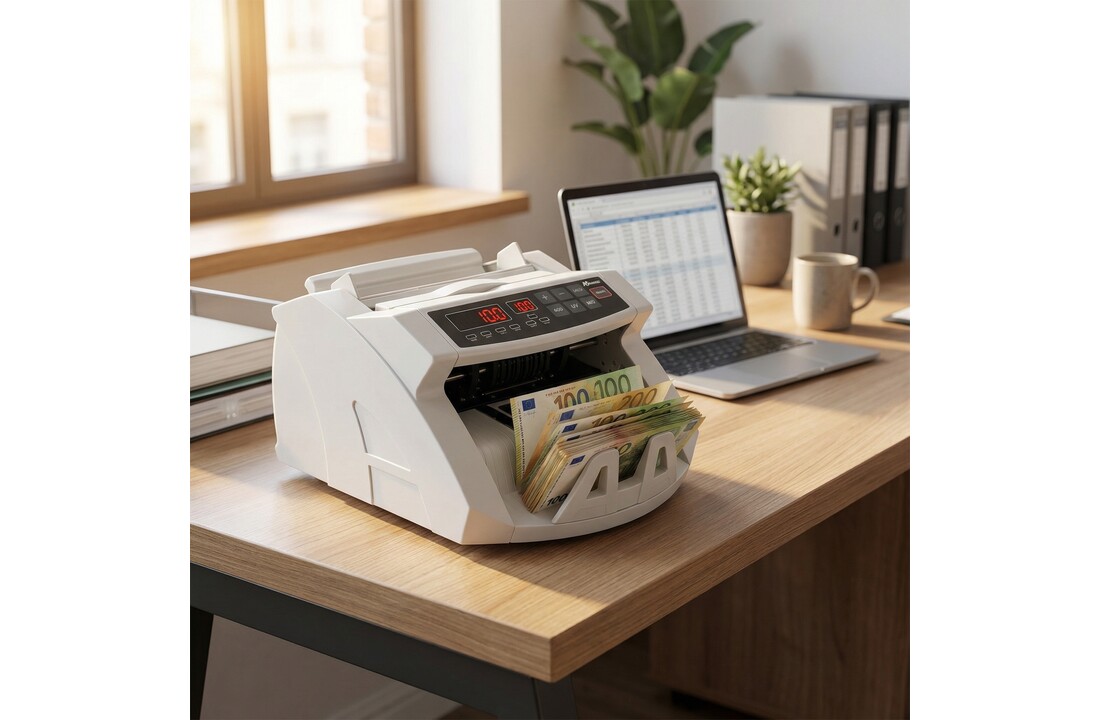 Geldtelmachine - tot 300 biljetten - 28,9x25,5x18 cm - wit