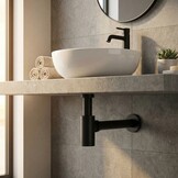 Wastafel sifon - met afvoerplug - mat zwart