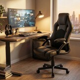 Gamestoel - Bureaustoel - Racer PRO - ECO-leer - zwart