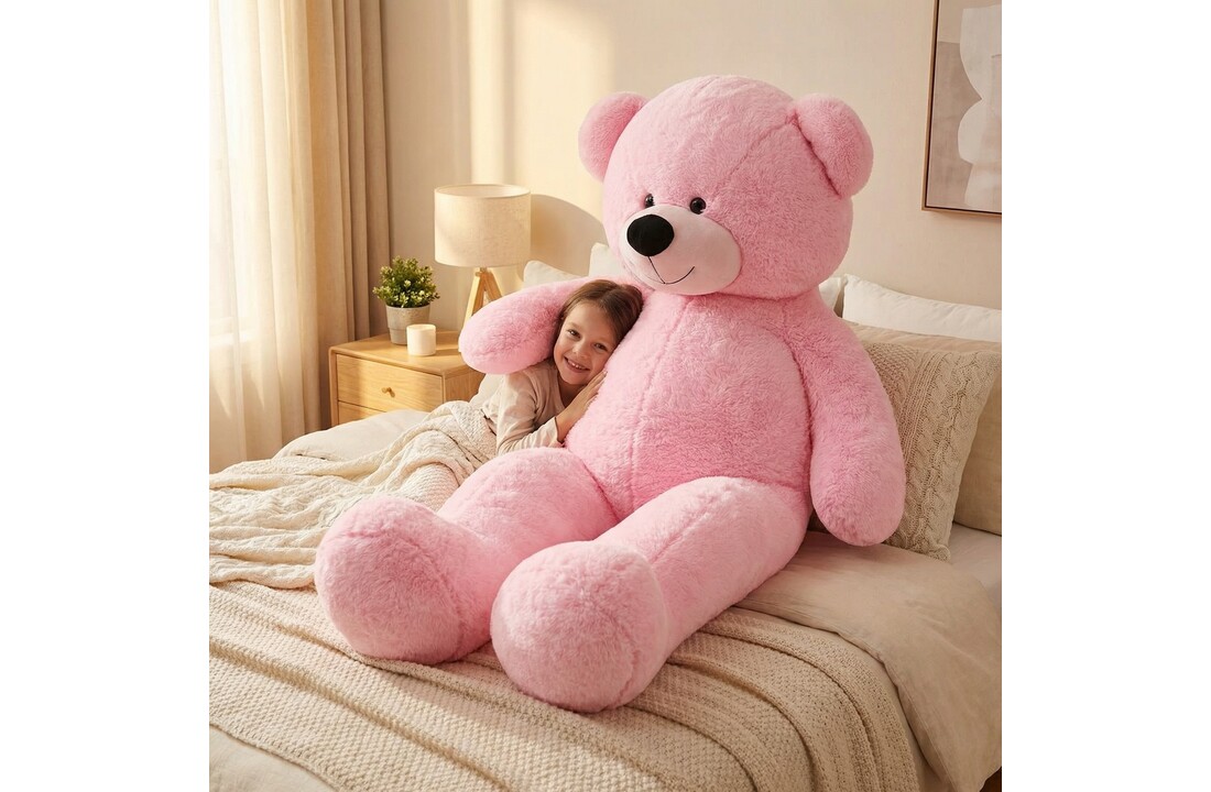 Grote knuffelbeer 2,2 meter roze 220 cm XXL