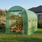 Tunnelkas - met ramen - 450x200x200 cm - groen - Tuinkas