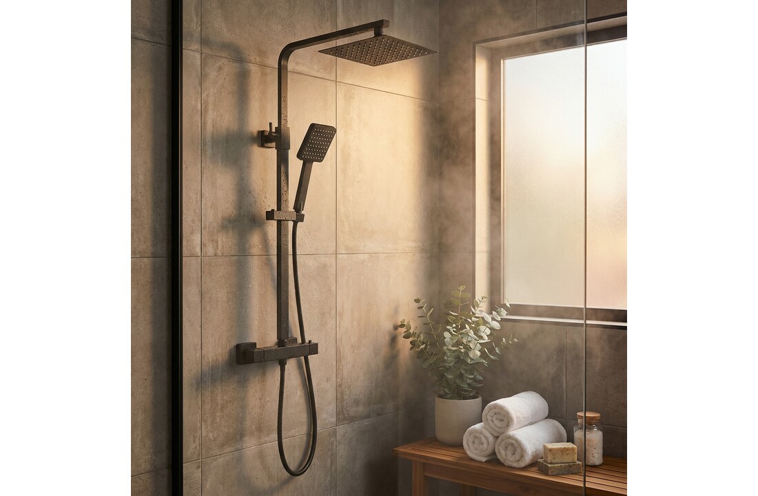 Regendouche - Mengkraan set compleet – mat zwart