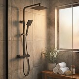 Regendouche - Mengkraan set compleet – mat zwart