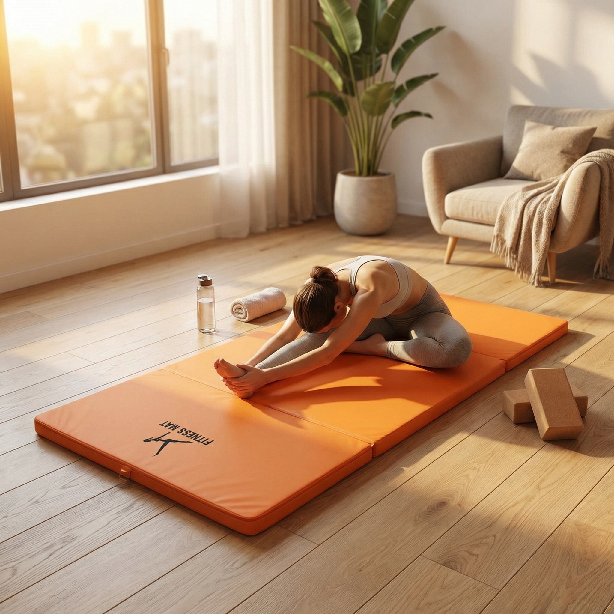 Fitness matras opvouwbaar 120x200x5 waterdicht