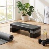 Aerobic step  - zwart grijs - 3 standen - 67x28 cm
