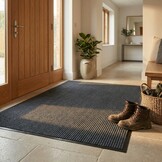 Droogloopmat - donkergrijs - 120 x 180 cm – geribbelde deurmat