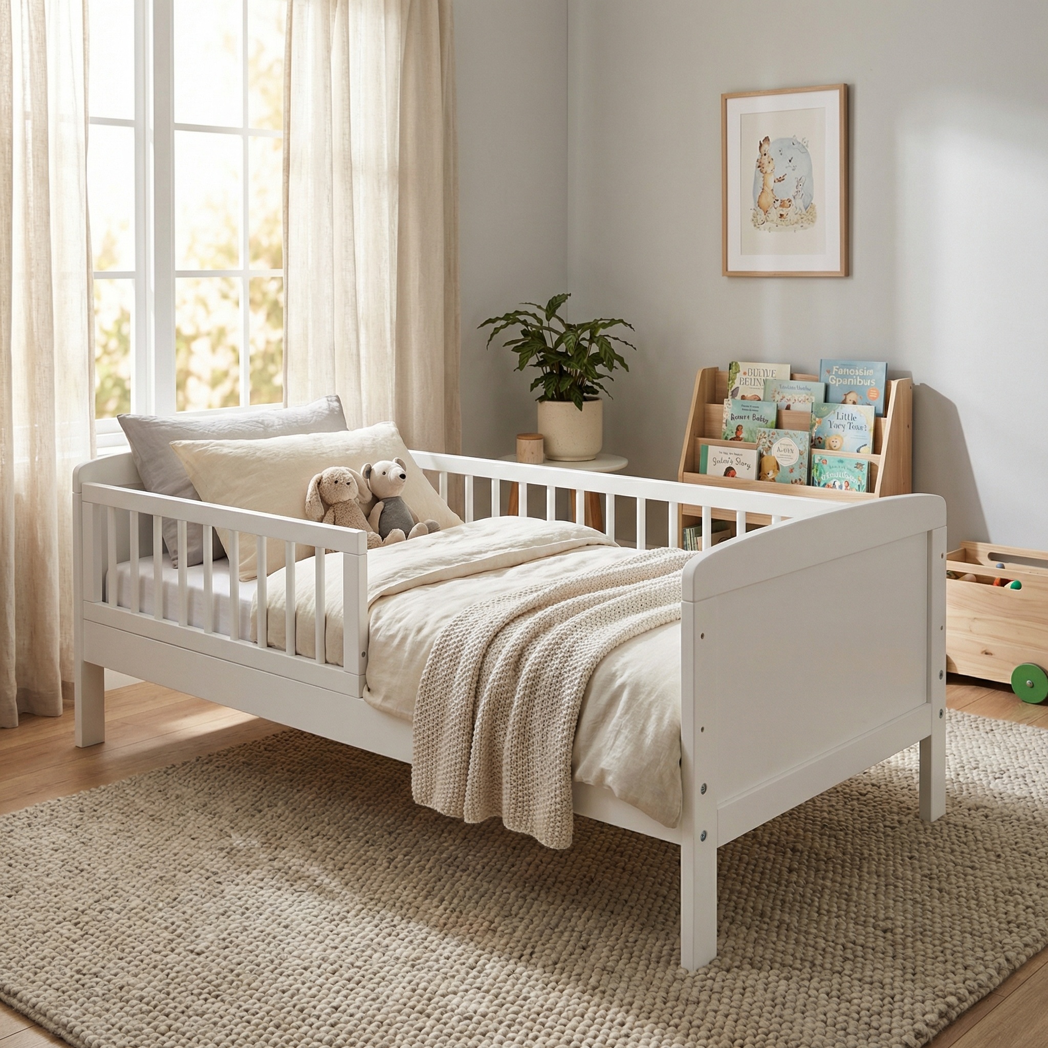 Kleuterbed - wit - 200x90cm - incl lattenbodem kinderbed