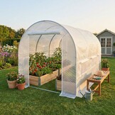 Tuinkas 3x2x2 meter - wit -  met 6 klamboe ramen - 6m2