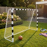 Voetbalgoal 300x200 cm wit - voetbaldoel