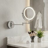 Make up spiegel - scheerspiegel - met LED - 20 cm - chroom