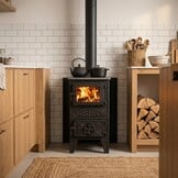 Houtfornuis - houtkachel - zwart - 5,5 kW - verwarmt tot 50 m²