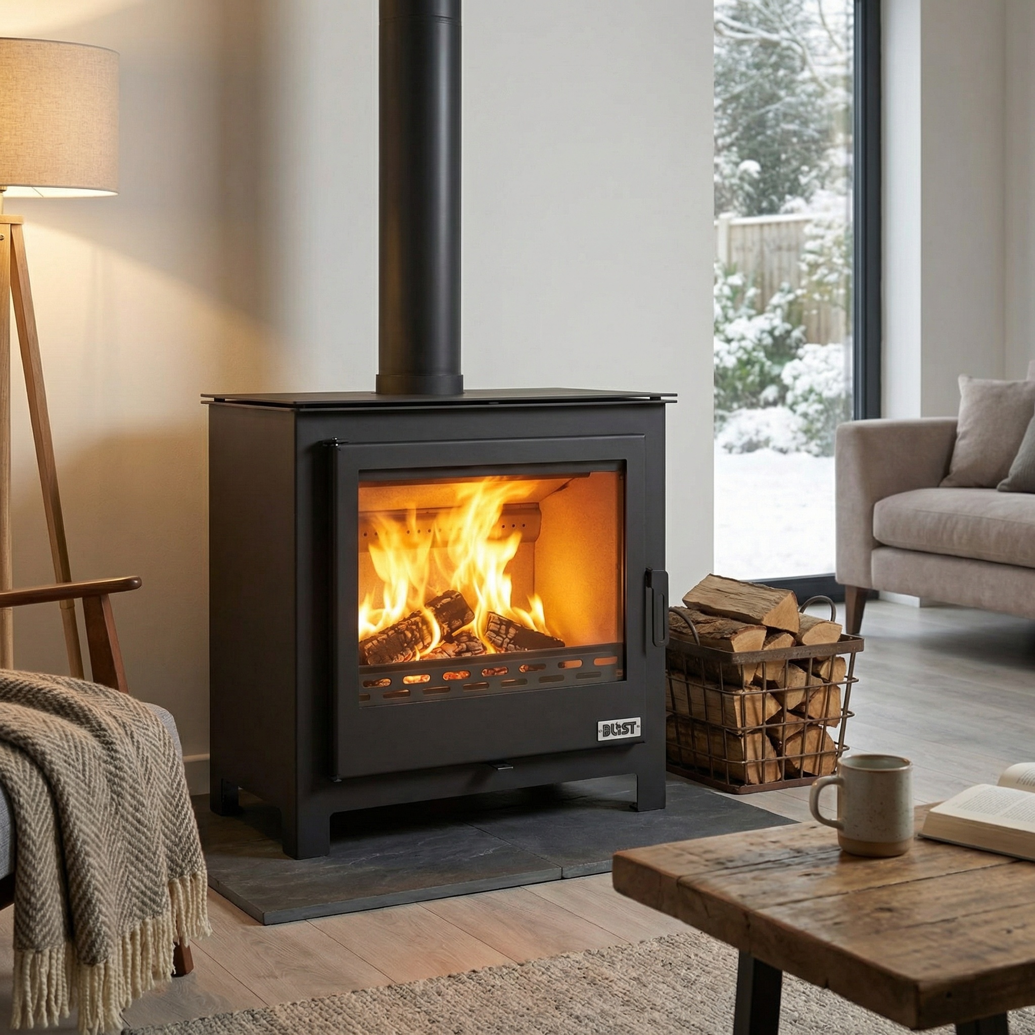 CV Houtkachel - staal - vrijstaand - 26kw