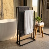 Handdoekenrek - staand - 45x21,5x84,5 cm - mat zwart