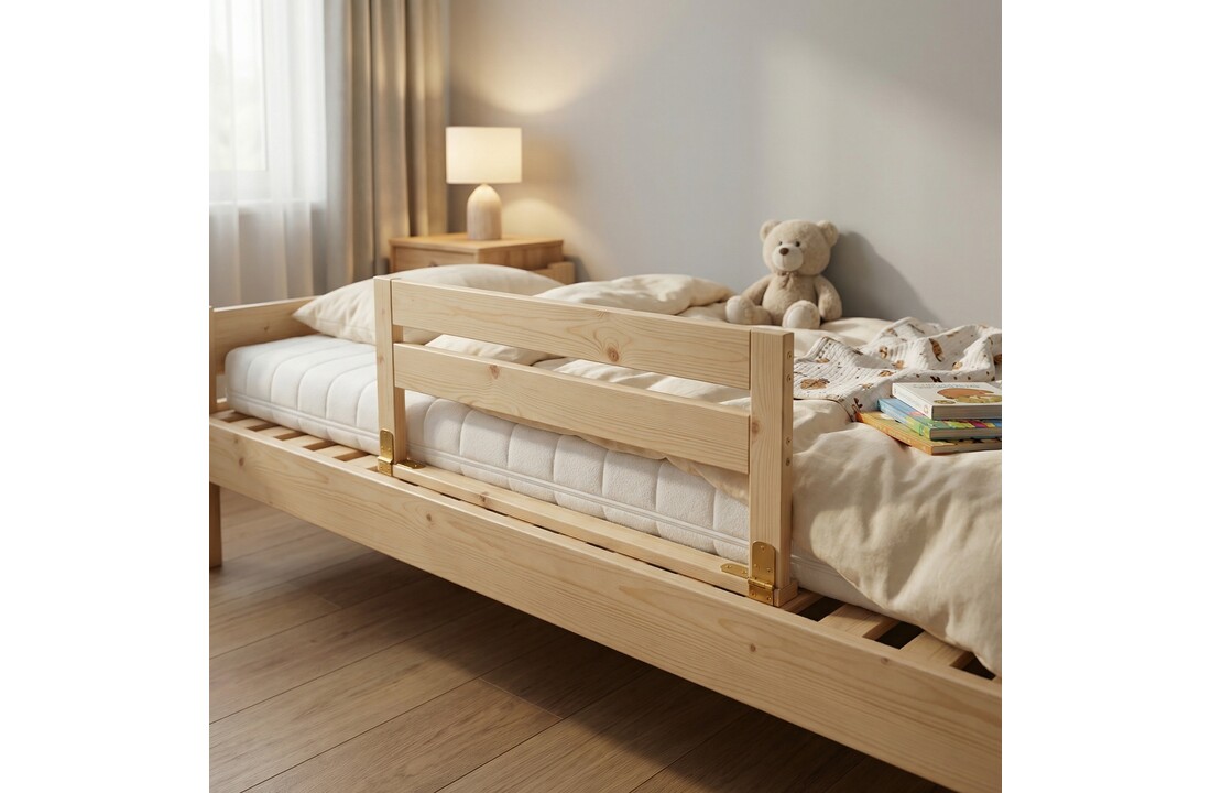 Bedhek inklapbaar - uitvalbeveiliging - vuren 127x40x30cm