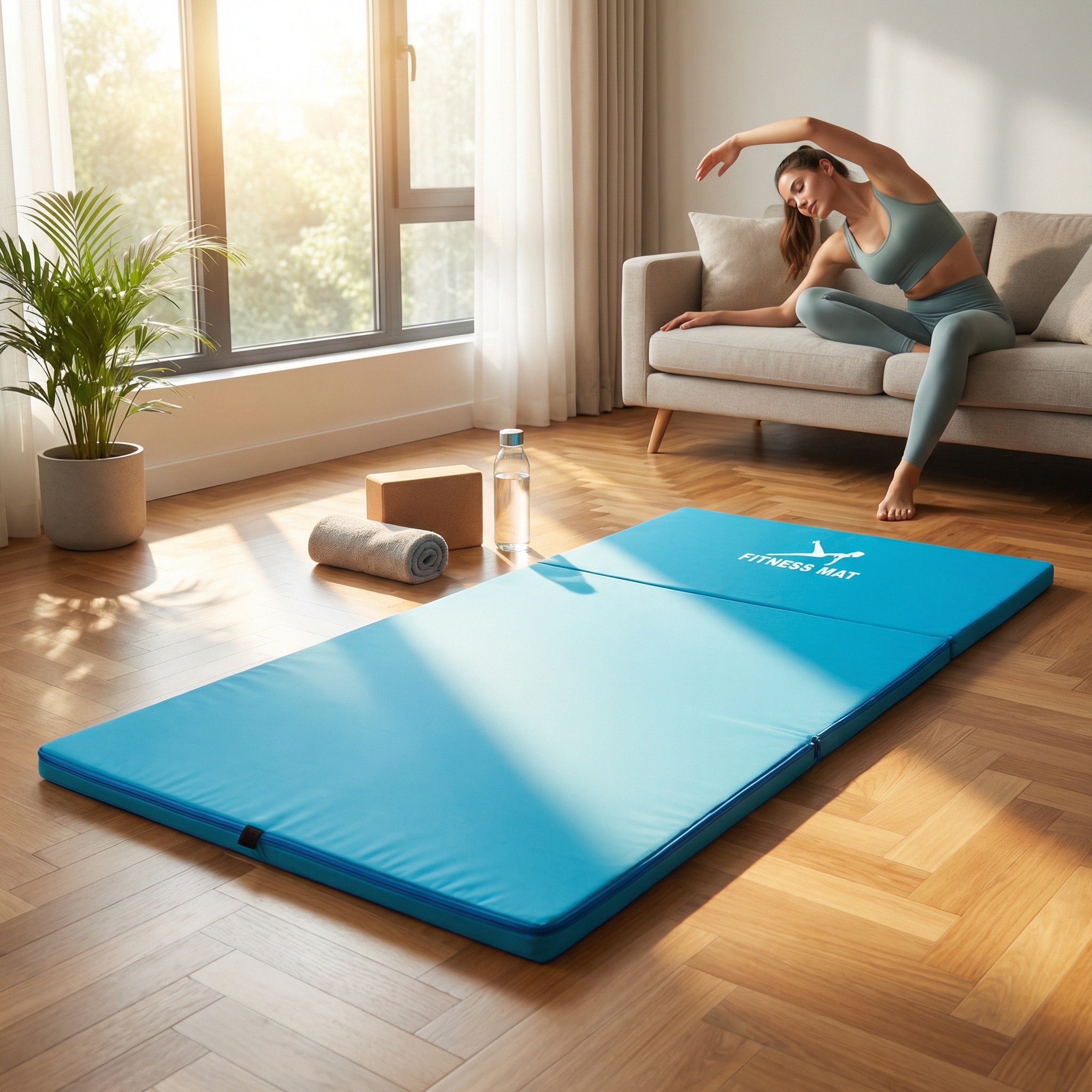Fitness matras opvouwbaar 120x200x5 waterdicht