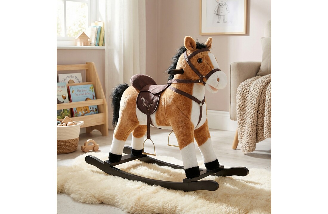 Hobbelpaard met geluid en bewegende staart - lichtbruin