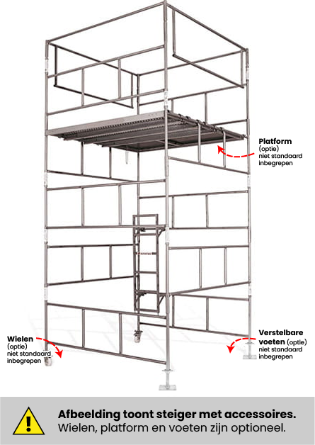 Warschau steiger - set 8 frames - werkhoogte 4,80 m - staal