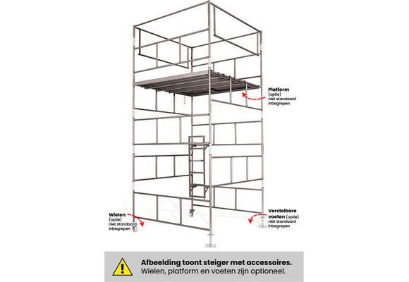 Warschau steiger - set 12 frames - werkhoogte 6,20 m - staal