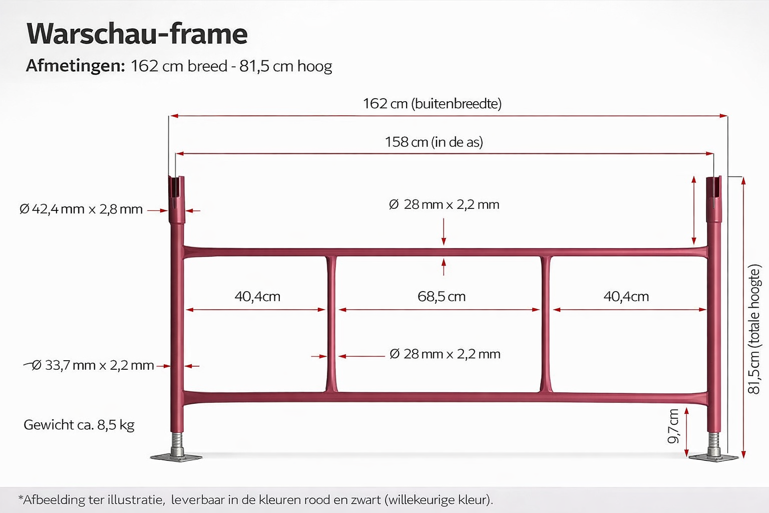 Warschau steiger - set 24 frames - werkhoogte 10,40 m - staal