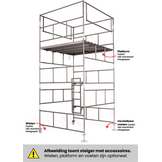 Warschau steiger - set 4 frames - werkhoogte 3,40 m - staal