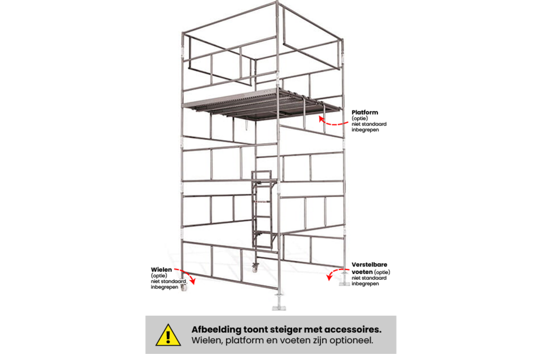 Warschau steiger - set 18 frames - werkhoogte 8,30 m - staal