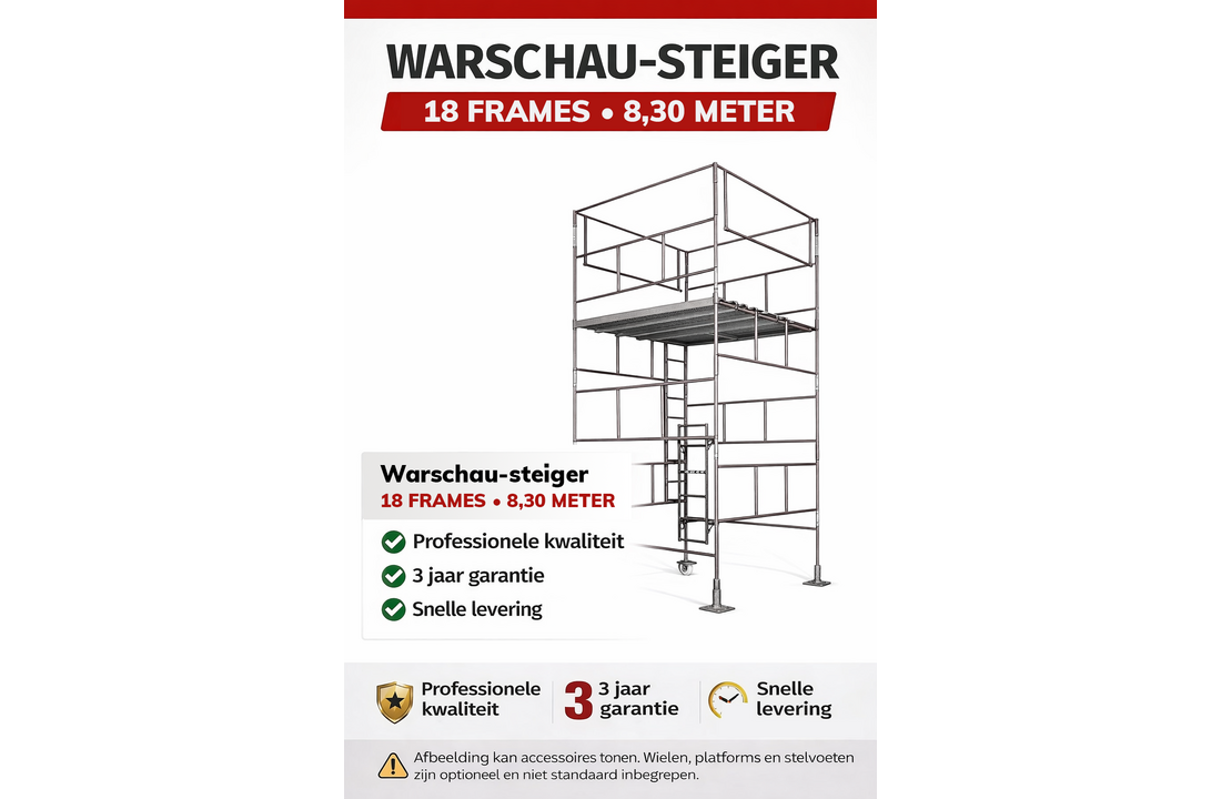 Warschau steiger - set 18 frames - werkhoogte 8,30 m - staal