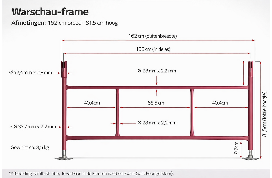 Warschau steiger - set 18 frames - werkhoogte 8,30 m - staal