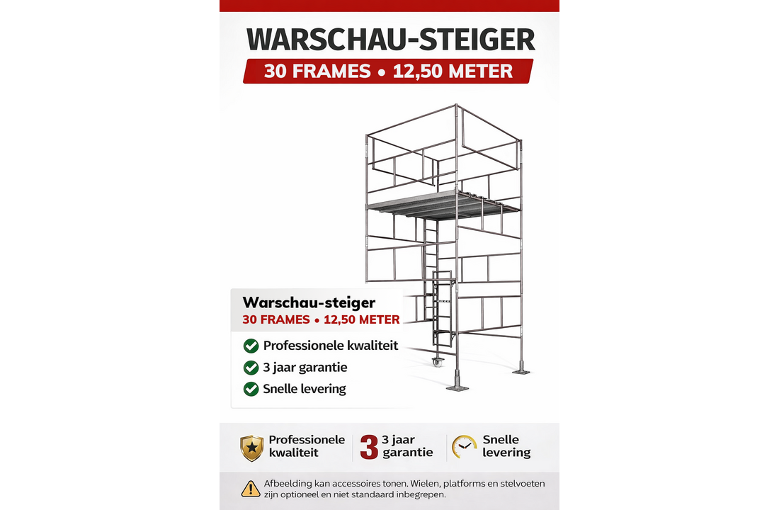 Warschau steiger - set 30 frames - werkhoogte 12,50 m - staal