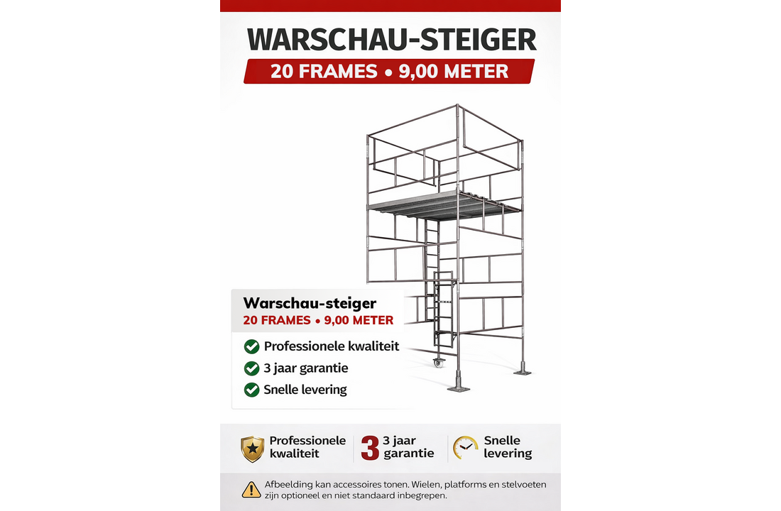 Warschau steiger - set 20 frames - werkhoogte 9 m - staal