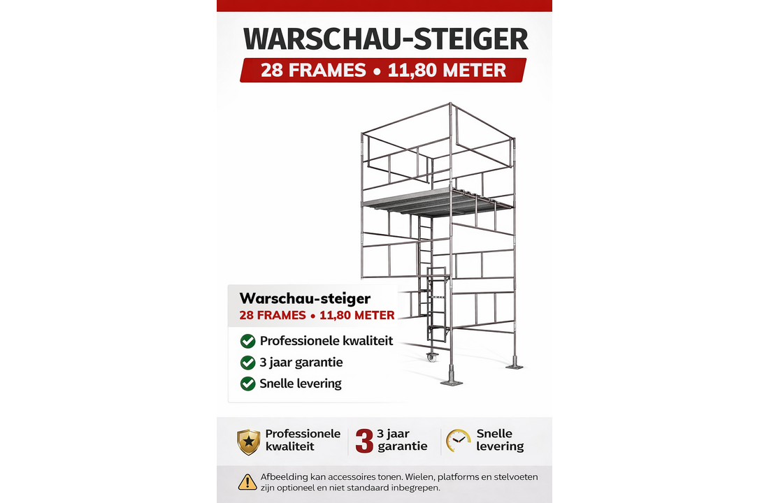 Warschau steiger - set 28 frames - werkhoogte 11,80 m - staal
