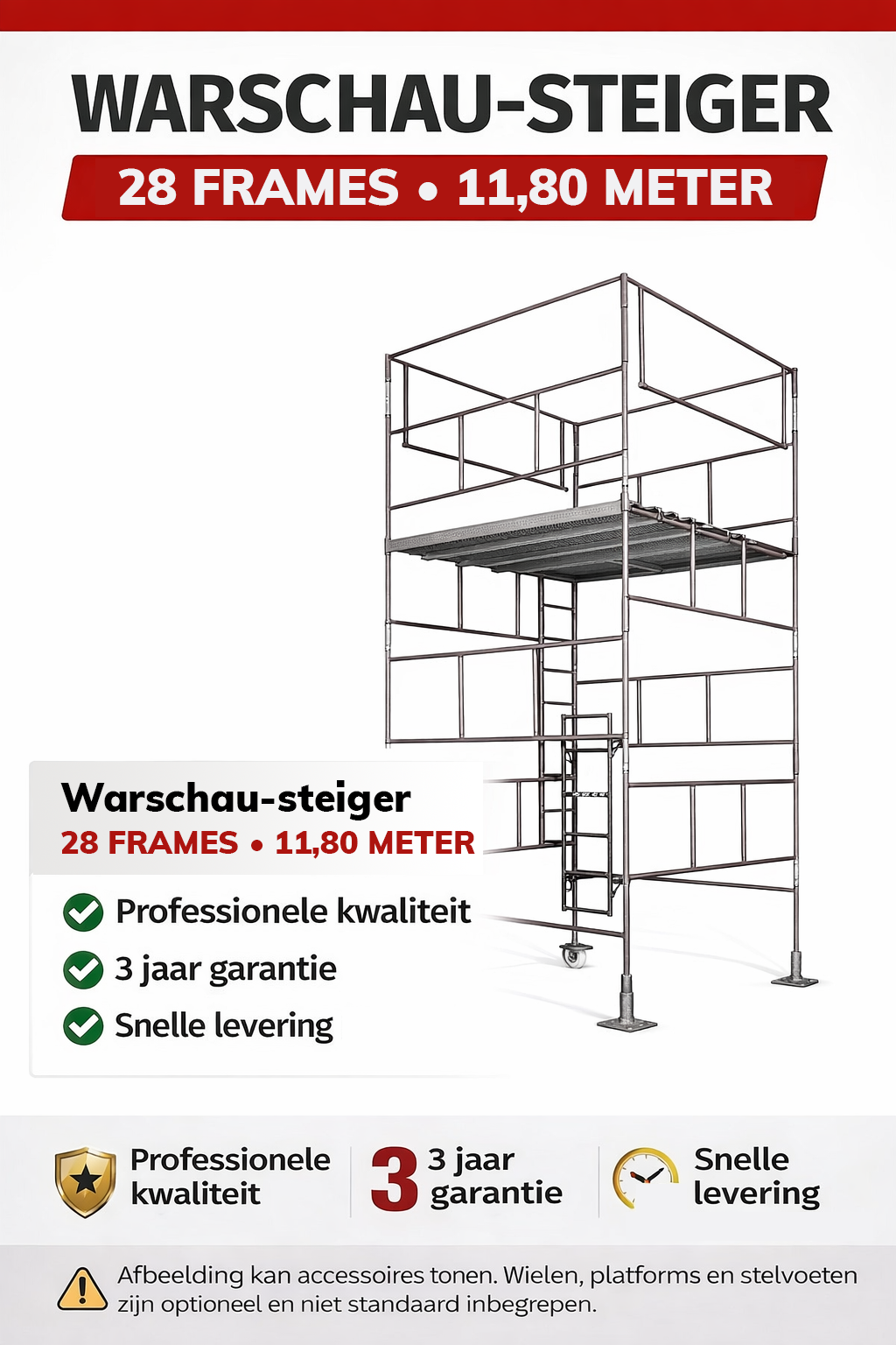 Warschau steiger - set 28 frames - werkhoogte 11,80 m - staal