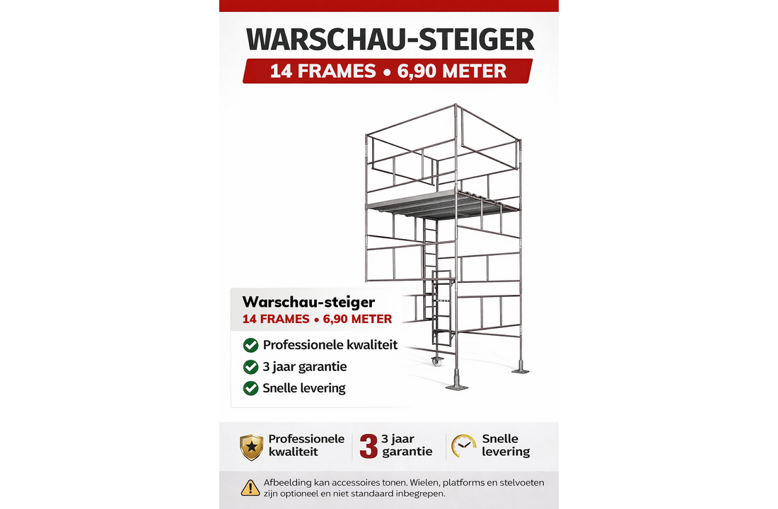 Warschau steiger - set 14 frames - werkhoogte 6,90 m - staal