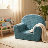 Kinderfauteuil - LINCOL - 60x40x45 cm - corduroy - turkoois