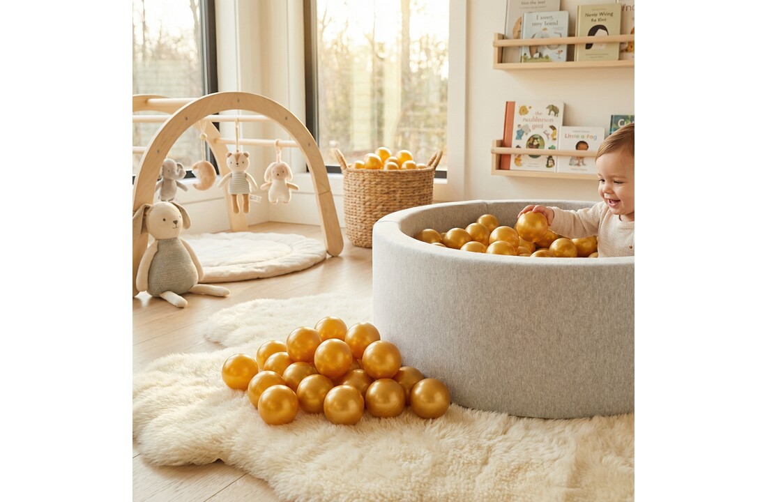 Ballenbak ballen goud (70mm) 100 stuks