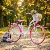 Meisjesfiets 26 inch stevig model wit met roze van Dallas Bike