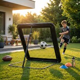 Rebounder - voetbal goal - 124x124 cm - zwart