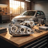 Koplampen dual halo rims geschikt voor Opel Corsa C 11 00-09 06 Angel Eyes chroom