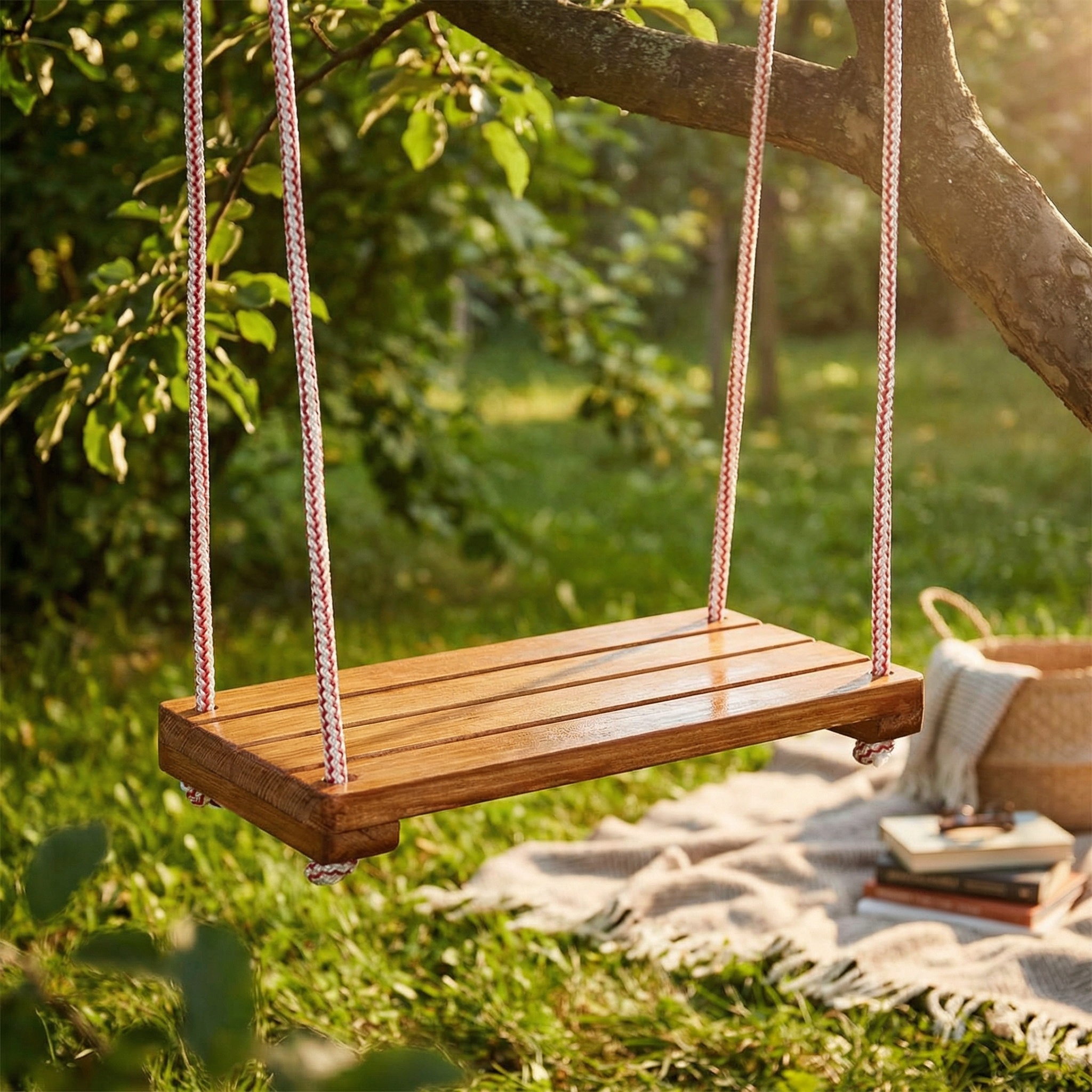 Houten schommel - groot - 70x23 cm - gelakt