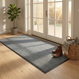 Deurmat XXL - 240 x 120 cm – grijs geribbeld