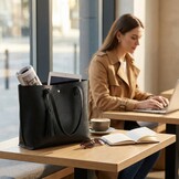 Schoudertas dames - handtas - 36x11x30 cm - zwart