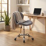 Bureaustoel - velvet - in hoogte verstelbaar - grijs