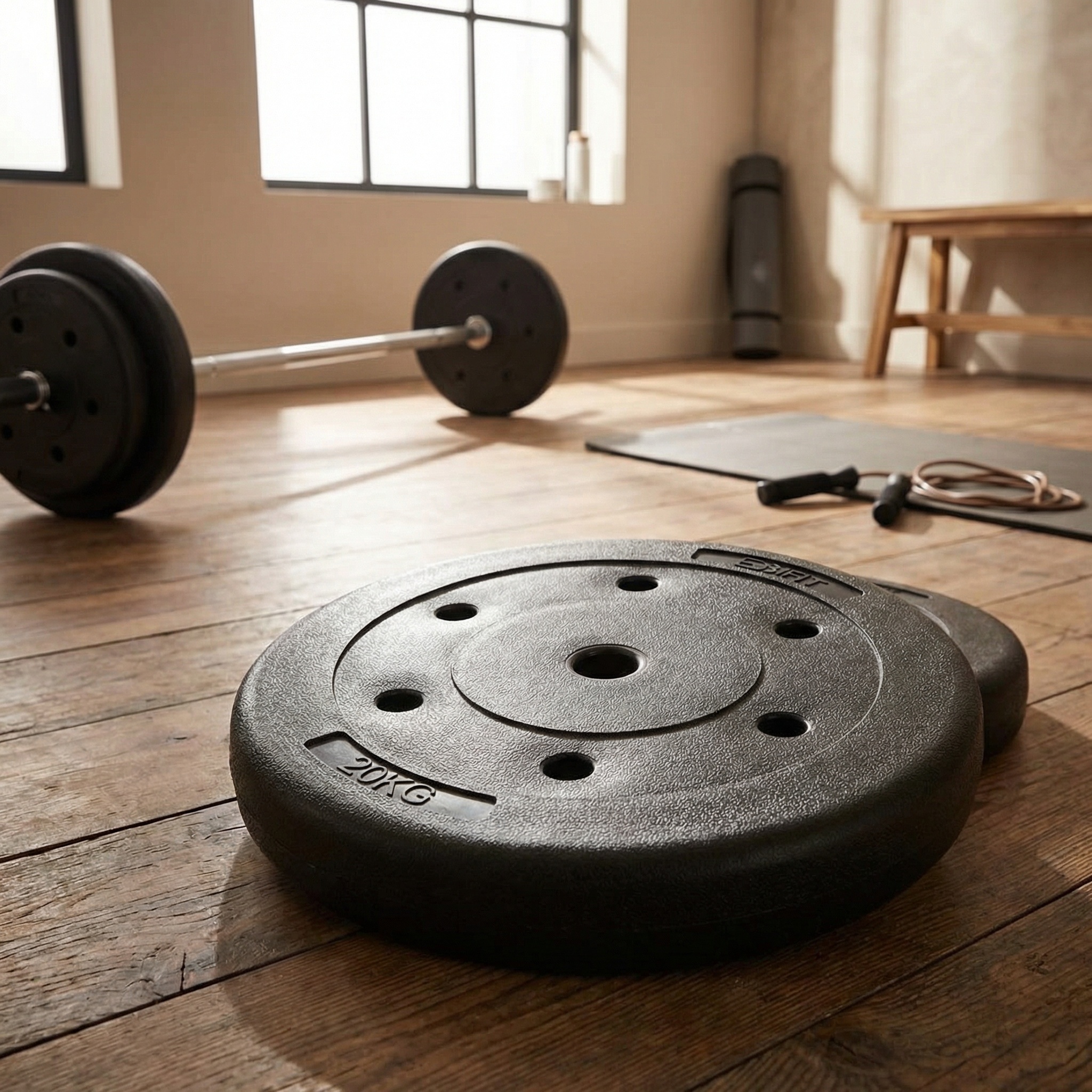 20 kg Halterschijf - vinyl & beton - voor 29,5 mm halterstang