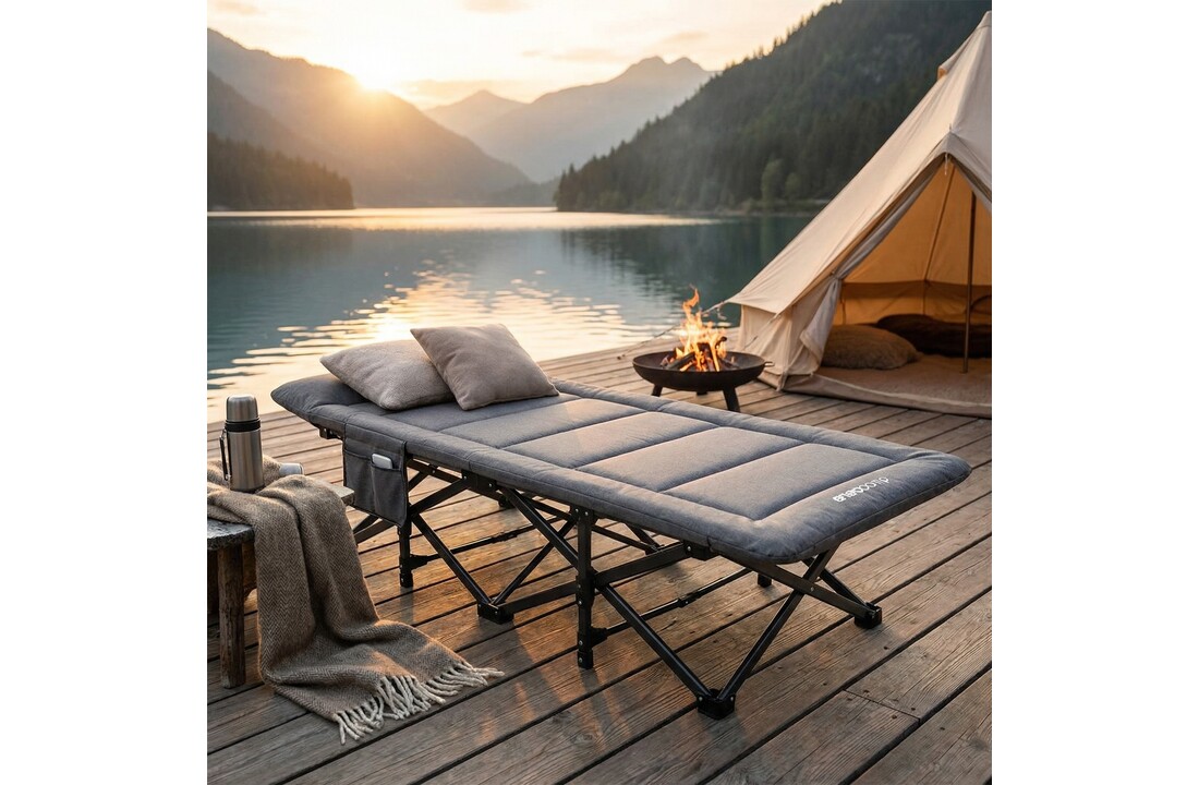 Veldbed deluxe - 190x70x36,5cm - opvouwbaar - tot 120 kg