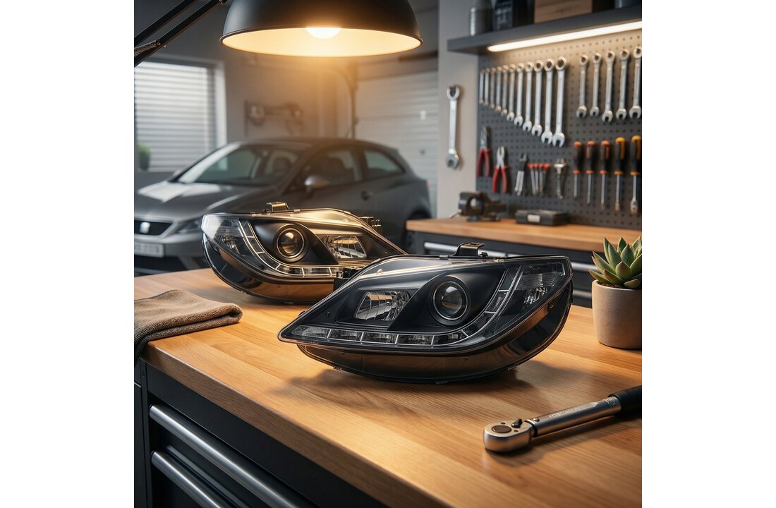 Koplampen met parkeerlicht geschikt voor Seat Ibiza 6J 06 08-12 zwart